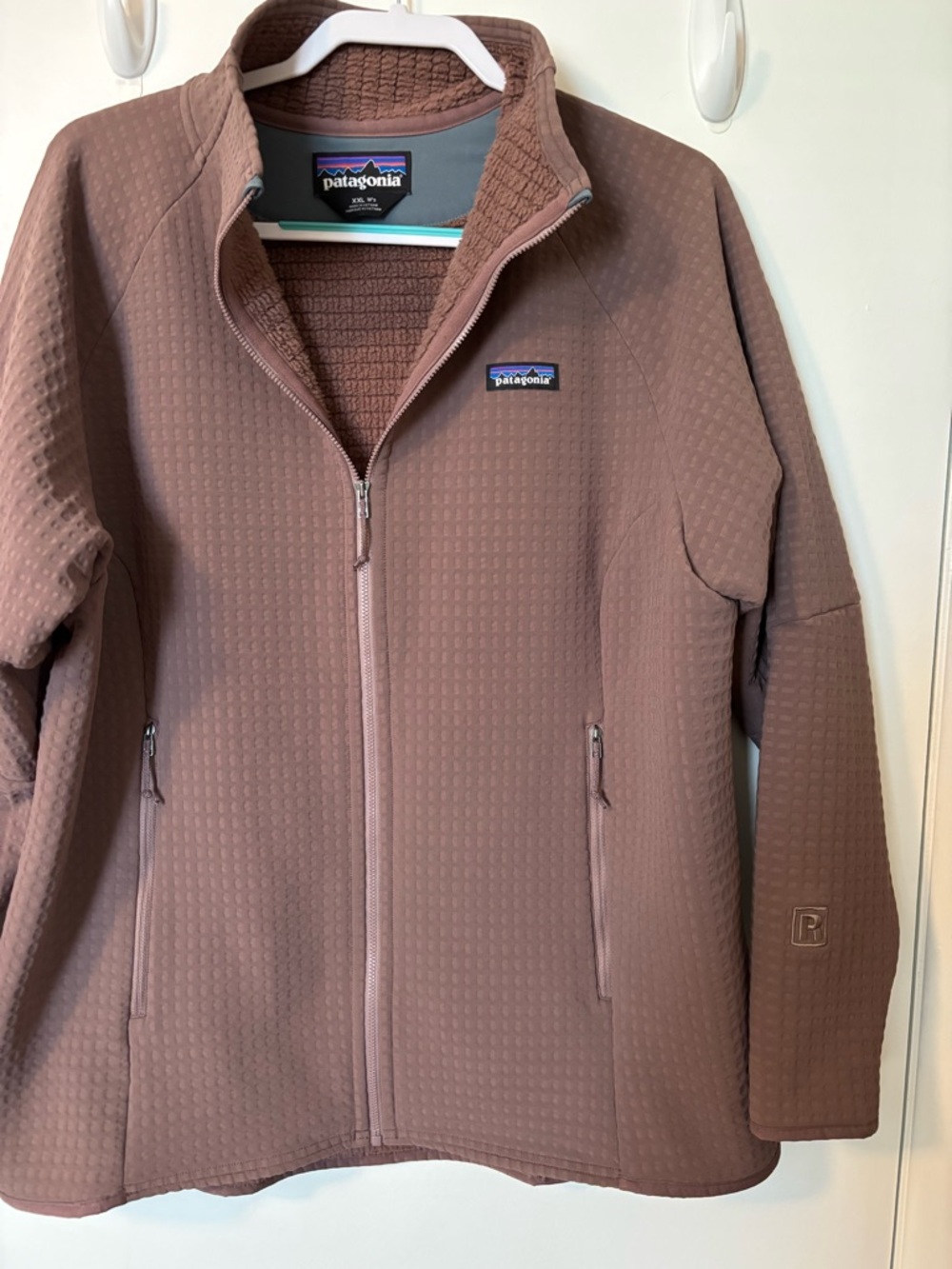 Patagonia Waffle Fleece Full-Zip Jacket in Mauve Brown